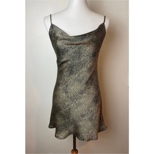SLIDE SHOW Animal Print Cowl Neck Mini Dress